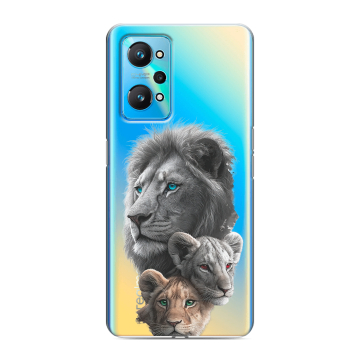 Силиконовый чехол на Realme GT Neo 2 с принтом Львы