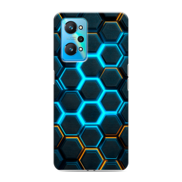 Силиконовый чехол на Realme GT Neo 2 с принтом Неоновые соты