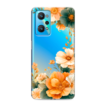 Силиконовый чехол на Realme GT Neo 2 с принтом Цветы принт