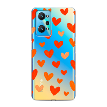 Силиконовый чехол на Realme GT Neo 2 с принтом Сердечки