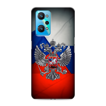 Силиконовый чехол на Realme GT Neo 2 с принтом Флаг России
