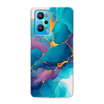 Силиконовый чехол на Realme GT Neo 2 с принтом Мрамор блестки