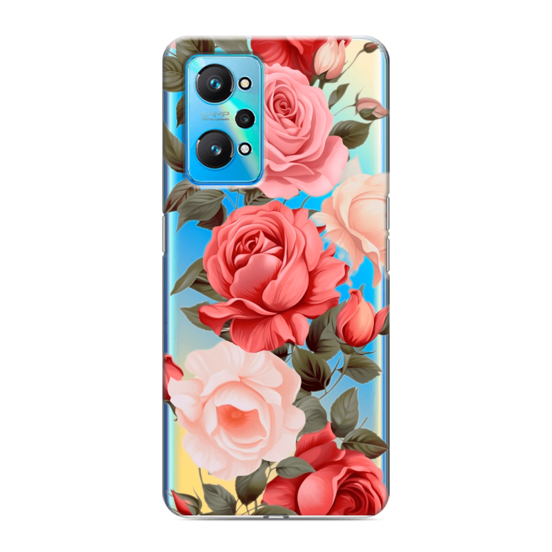 Силиконовый чехол на Realme GT Neo 2 с принтом Розы Силиконовый чехол на Realme GT Neo 2 с принтом Розы
