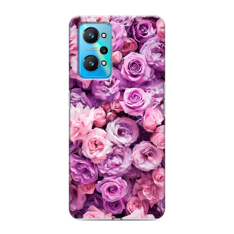 Силиконовый чехол на Realme GT Neo 2 с принтом лавандовые розы Силиконовый чехол на Realme GT Neo 2 с принтом лавандовые розы