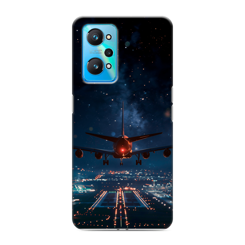Силиконовый чехол на Realme GT Neo 2 с принтом самолет Силиконовый чехол на Realme GT Neo 2 с принтом самолет