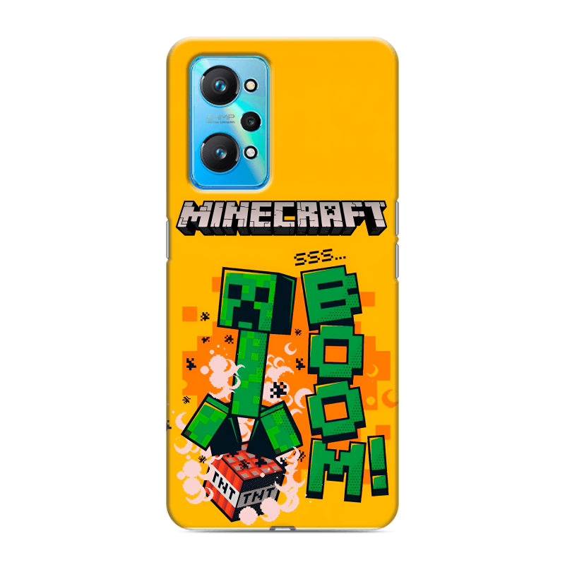 Силиконовый противоударный чехол на Realme GT Neo 2 с принтом Майнкрафт Minecraft Силиконовый противоударный чехол на Realme GT Neo 2 с принтом Майнкрафт Minecraft