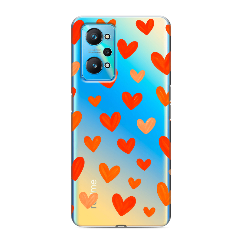Силиконовый чехол на Realme GT Neo 2 с принтом Сердечки Силиконовый чехол на Realme GT Neo 2 с принтом Сердечки