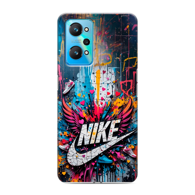 Силиконовый противоударный чехол на Realme GT Neo 2 с принтом Nike Найк Силиконовый противоударный чехол на Realme GT Neo 2 с принтом Nike Найк