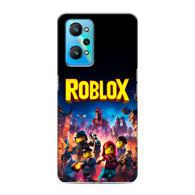 Силиконовый противоударный чехол на Realme GT Neo 2 с принтом Roblox Роблокс Силиконовый противоударный чехол на Realme GT Neo 2 с принтом Roblox Роблокс