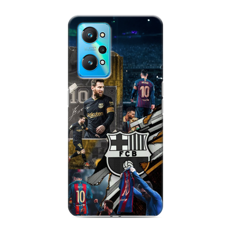 Силиконовый противоударный чехол на Realme GT Neo 2 с принтом Messi Barcelona Силиконовый противоударный чехол на Realme GT Neo 2 с принтом Messi Barcelona