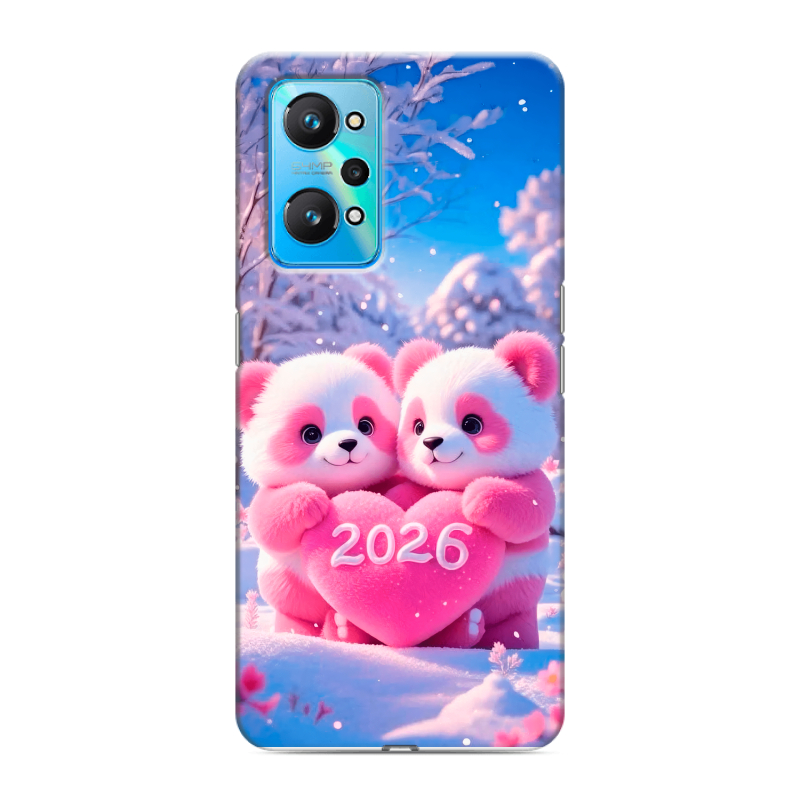 Силиконовый противоударный чехол на Realme GT Neo 2 с принтом Новый год Силиконовый противоударный чехол на Realme GT Neo 2 с принтом Новый год