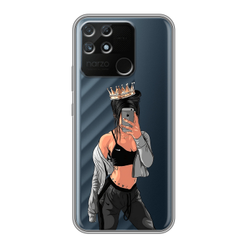 Силиконовый чехол на Realme Narzo 50A с принтом Женские принты