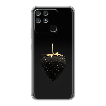 Силиконовый чехол на Realme Narzo 50A с принтом Черная клубника