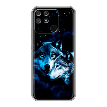 Силиконовый чехол на Realme Narzo 50A с принтом Волки
