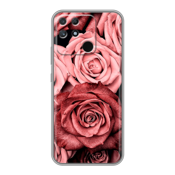 Силиконовый чехол на Realme Narzo 50A с принтом Цветы розы
