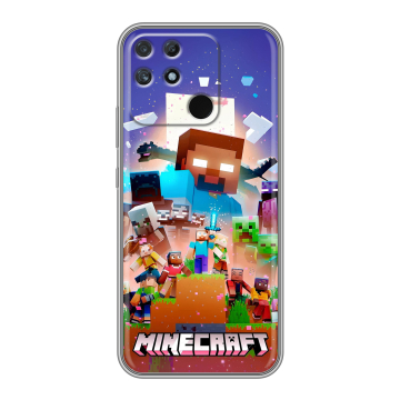 Силиконовый чехол на Realme Narzo 50A с принтом Майнкрафт Minecraft Силиконовый чехол на Realme Narzo 50A с принтом Майнкрафт Minecraft