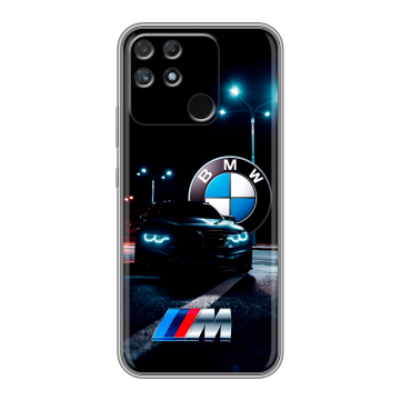 Силиконовый чехол на Realme Narzo 50A с принтом БМВ BMW Силиконовый чехол на Realme Narzo 50A с принтом БМВ BMW