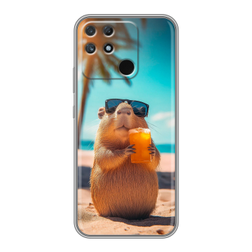 Силиконовый чехол на Realme Narzo 50A с принтом Капибара Силиконовый чехол на Realme Narzo 50A с принтом Капибара