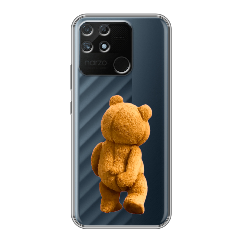 Силиконовый чехол на Realme Narzo 50A с принтом Медведь Силиконовый чехол на Realme Narzo 50A с принтом Медведь