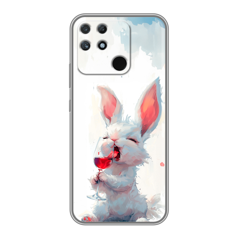 Силиконовый чехол на Realme Narzo 50A с принтом кролик зайчик Силиконовый чехол на Realme Narzo 50A с принтом кролик зайчик