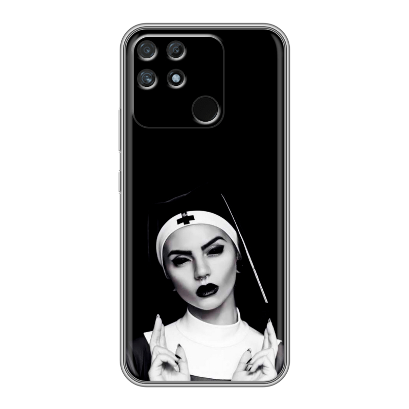Силиконовый чехол на Realme Narzo 50A с принтом монашка Силиконовый чехол на Realme Narzo 50A с принтом монашка