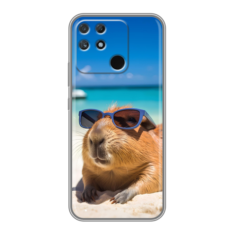 Силиконовый чехол на Realme Narzo 50A с принтом Капибара Силиконовый чехол на Realme Narzo 50A с принтом Капибара