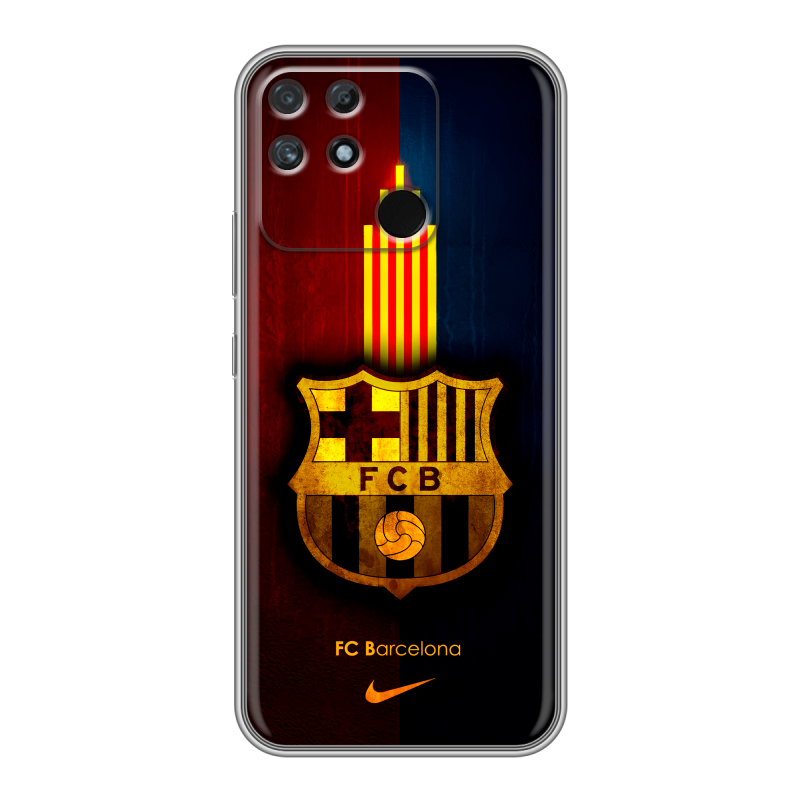 Силиконовый противоударный чехол на Realme Narzo 50A с принтом Барселона Barcelona Силиконовый противоударный чехол на Realme Narzo 50A с принтом Барселона Barcelona