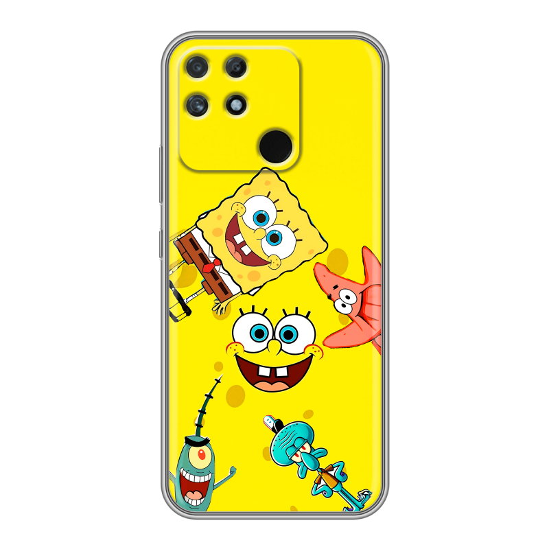 Силиконовый чехол на Realme Narzo 50A с принтом Спанч боб Спанчбоб Силиконовый чехол на Realme Narzo 50A с принтом Спанч боб Спанчбоб