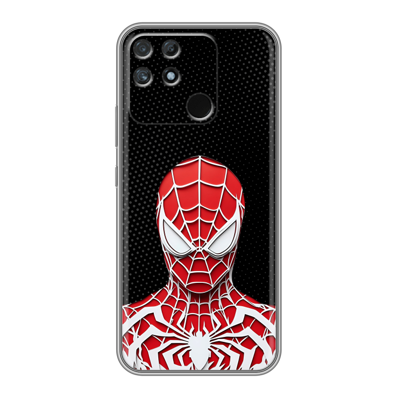 Силиконовый противоударный чехол на Realme Narzo 50A с принтом человек паук spiderman Силиконовый противоударный чехол на Realme Narzo 50A с принтом человек паук spiderman