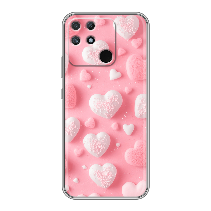 Силиконовый чехол на Realme Narzo 50A с принтом Сердечки Силиконовый чехол на Realme Narzo 50A с принтом Сердечки