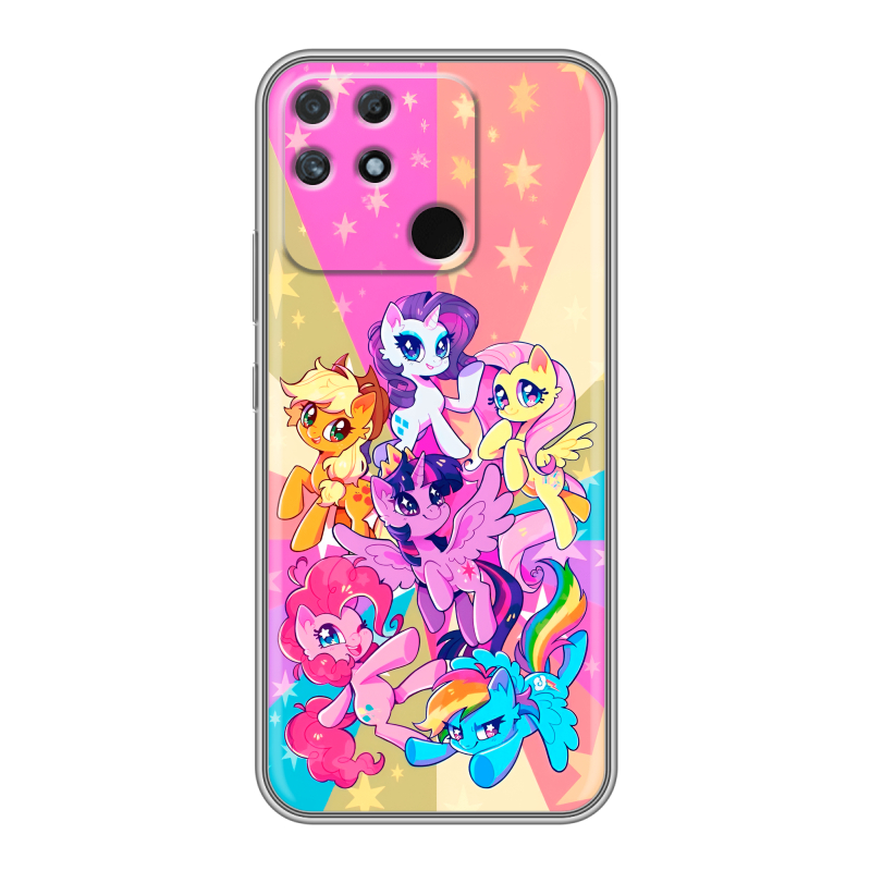 Силиконовый чехол на Realme Narzo 50A с принтом My little pony Дружба чудо Силиконовый чехол на Realme Narzo 50A с принтом My little pony Дружба чудо