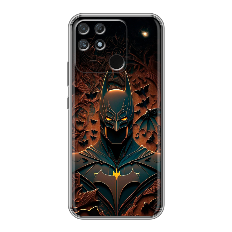 Силиконовый противоударный чехол на Realme Narzo 50A с принтом Batman Бэтмен Силиконовый противоударный чехол на Realme Narzo 50A с принтом Batman Бэтмен