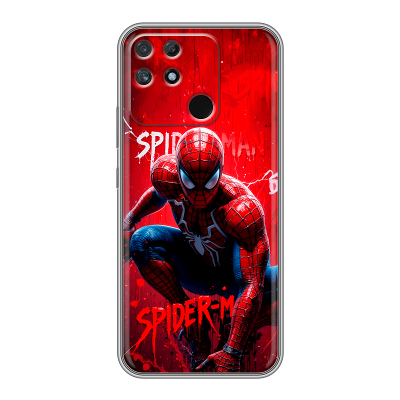 Силиконовый чехол на Realme Narzo 50A с принтом Spiderman Человек паук Силиконовый чехол на Realme Narzo 50A с принтом Spiderman Человек паук