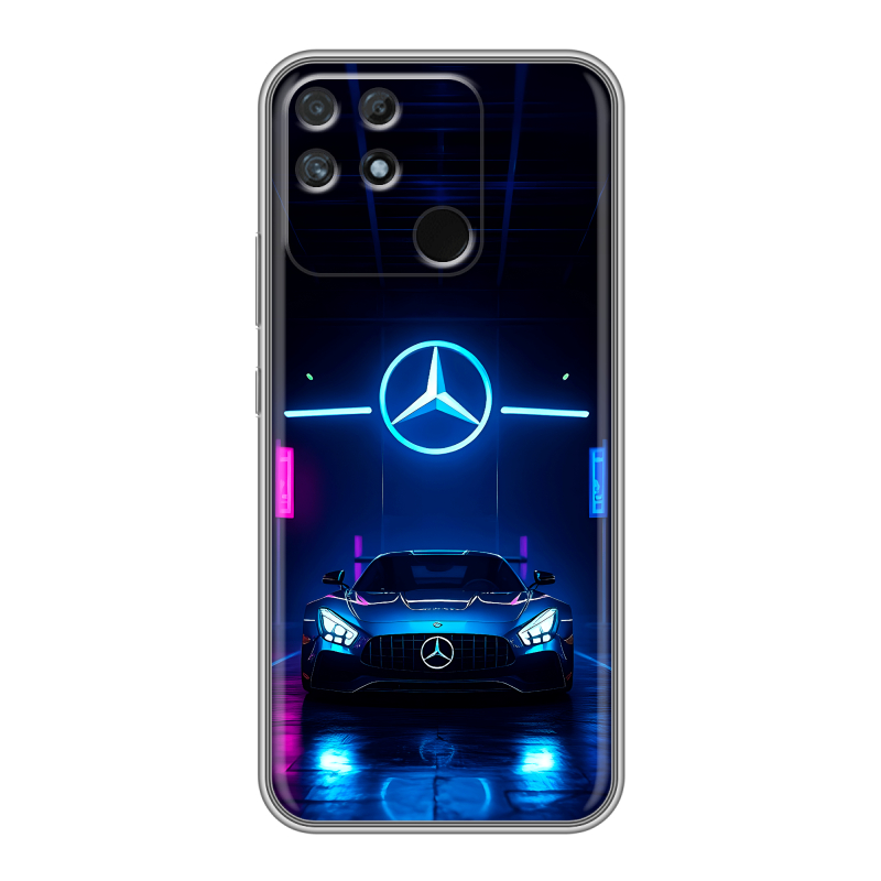 Силиконовый противоударный чехол на Realme Narzo 50A с принтом Mercedes Мерседес Силиконовый противоударный чехол на Realme Narzo 50A с принтом Mercedes Мерседес