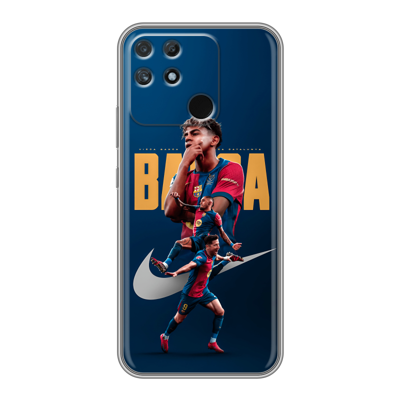 Силиконовый чехол на Realme Narzo 50A с принтом Барселона Barca Yamal Силиконовый чехол на Realme Narzo 50A с принтом Барселона Barca Yamal