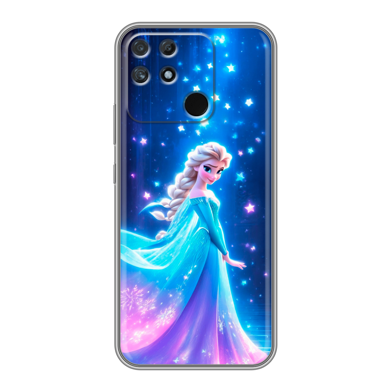 Силиконовый чехол на Realme Narzo 50A с принтом Холодное сердце Frozen Силиконовый чехол на Realme Narzo 50A с принтом Холодное сердце Frozen