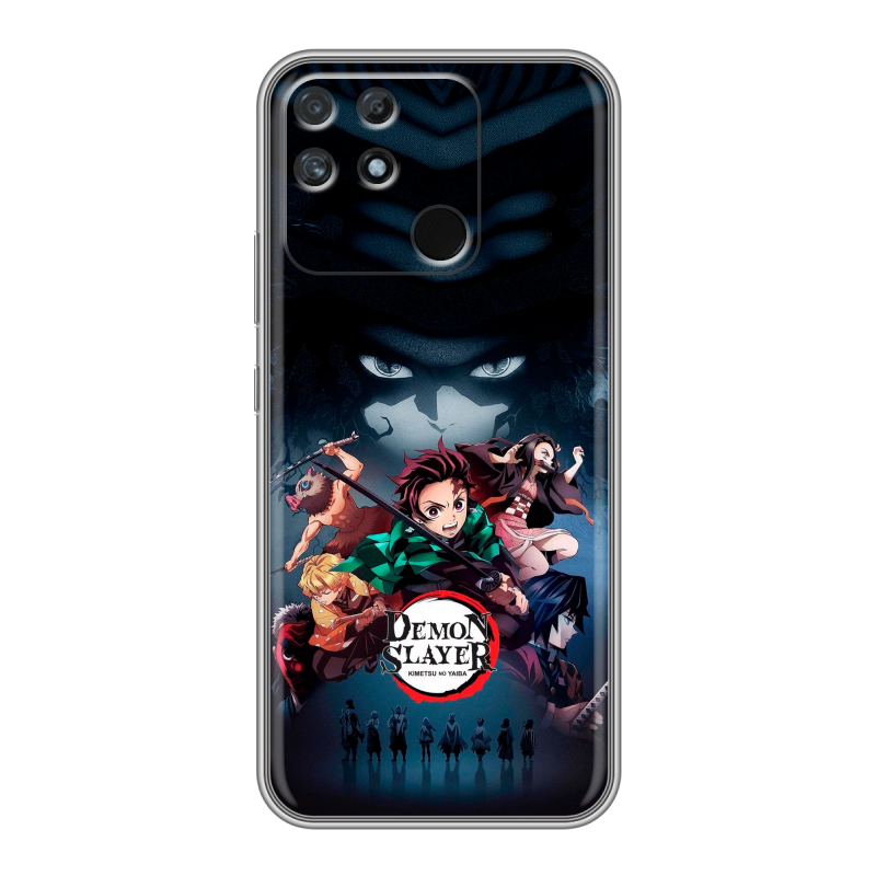 Силиконовый чехол на Realme Narzo 50A с принтом Demon Slayer Клинок рассекающий демонов Силиконовый чехол на Realme Narzo 50A с принтом Demon Slayer Клинок рассекающий демонов