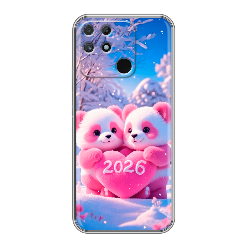 Силиконовый противоударный чехол на Realme Narzo 50A с принтом Новый год Силиконовый противоударный чехол на Realme Narzo 50A с принтом Новый год