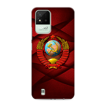 Силиконовый противоударный чехол на Realme Narzo 50i с принтом Герб СССР