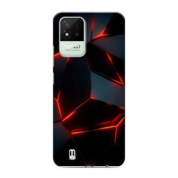 Силиконовый противоударный чехол на Realme Narzo 50i с принтом Яркие абстракции