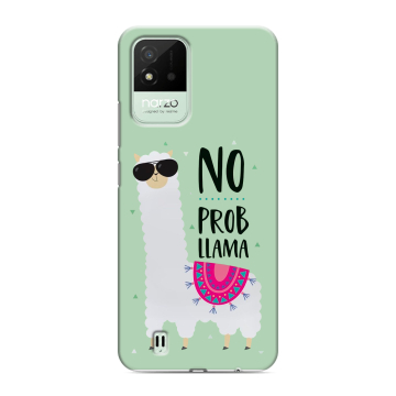 Силиконовый противоударный чехол на Realme Narzo 50i с принтом Лама