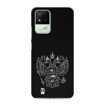 Силиконовый противоударный чехол на Realme Narzo 50i с принтом Герб России Силиконовый противоударный чехол на Realme Narzo 50i с принтом Герб России