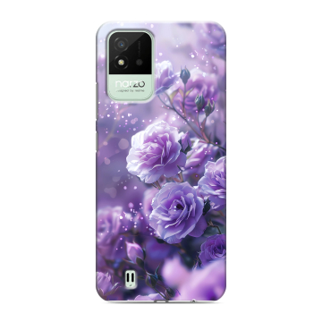 Силиконовый противоударный чехол на Realme Narzo 50i с принтом Розы цветы Силиконовый противоударный чехол на Realme Narzo 50i с принтом Розы цветы