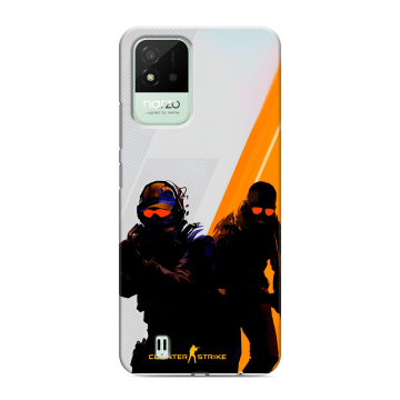 Силиконовый противоударный чехол на Realme Narzo 50i с принтом Контер страйк Counter strike