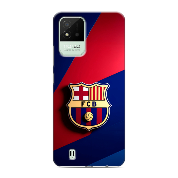 Силиконовый противоударный чехол на Realme Narzo 50i с принтом Барселона Barcelona