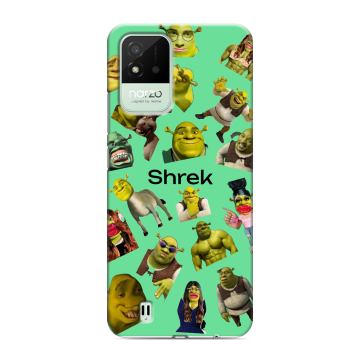 Силиконовый противоударный чехол на Realme Narzo 50i с принтом Шрек Shrek