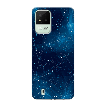 Силиконовый противоударный чехол на Realme Narzo 50i с принтом Космос звезды