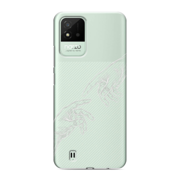 Силиконовый противоударный чехол на Realme Narzo 50i с принтом Сотворение мира