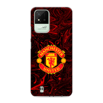 Силиконовый противоударный чехол на Realme Narzo 50i с принтом Manchester United