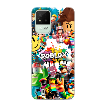 Силиконовый противоударный чехол на Realme Narzo 50i с принтом Roblox Роблокс Силиконовый противоударный чехол на Realme Narzo 50i с принтом Roblox Роблокс